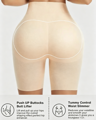 Seamless Padded Butt Lifter Shorts with Tummy Control