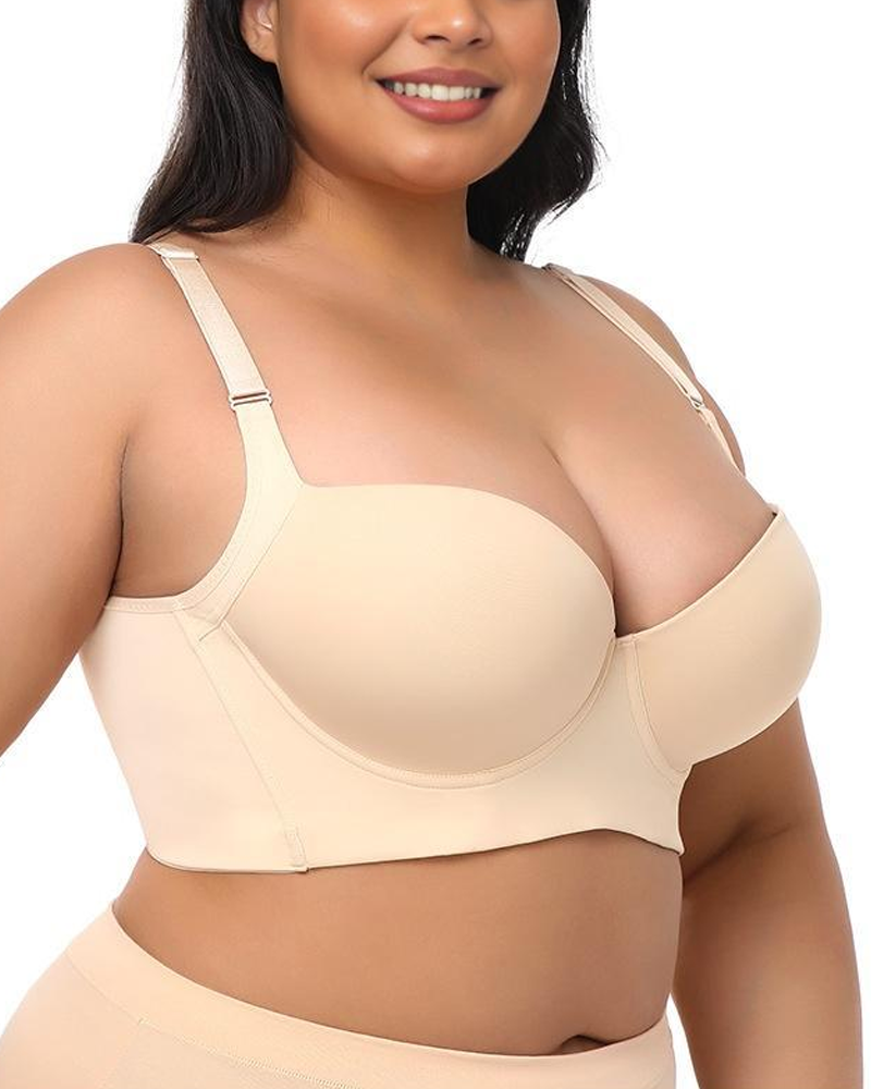 Plus-Size Underwire Bra To Support Side Breast Tissue And Prevent Sagging