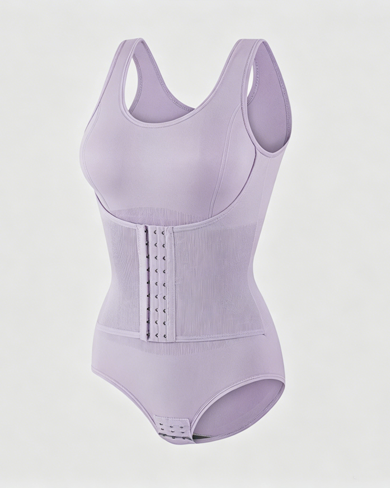 3-Row Hooks Waist Cincher Tummy Control Butt Lifting Shapewear Bodysuit