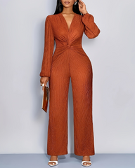 Women's V-Neck Casual Jumpsuit