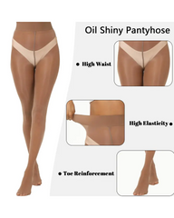 Shiny Oil Shiny High Waist Smooth Comfort Pantyhose