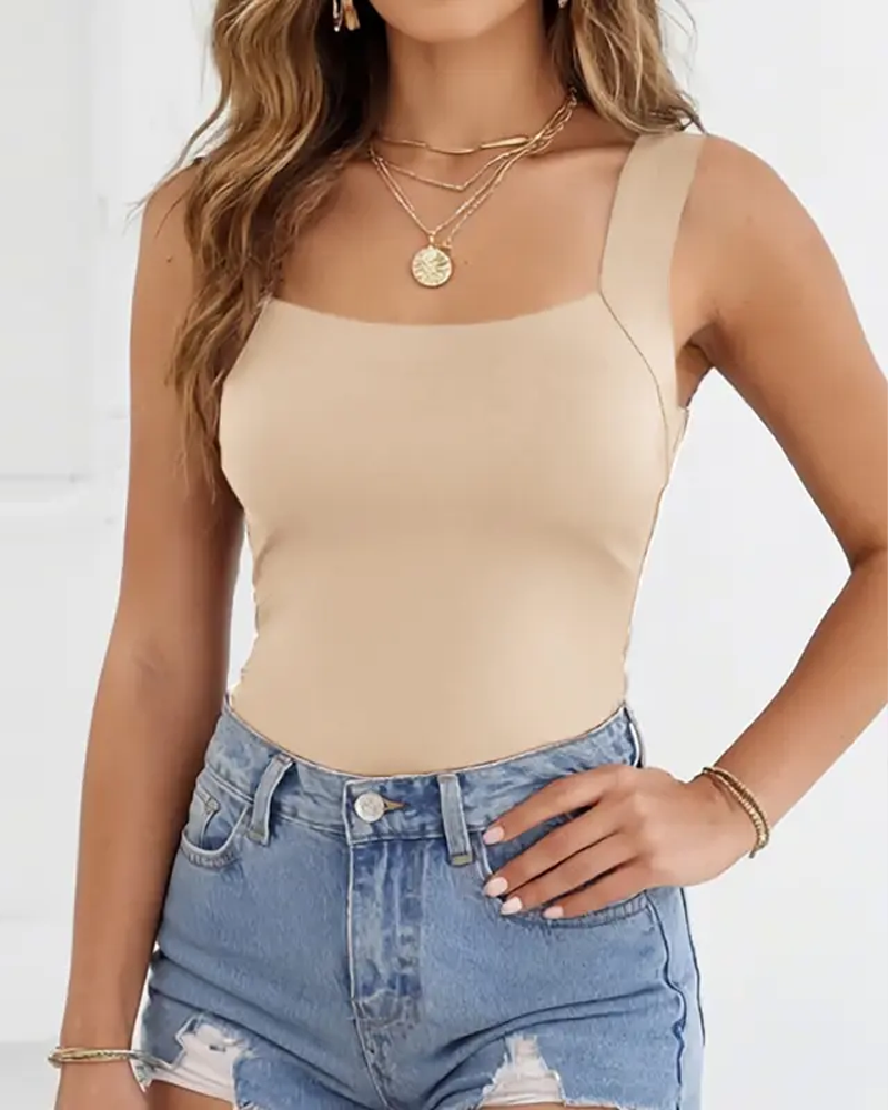 High Elastic Seamless Sleeveless Cami Shaper Vest With Built-In Bra