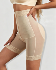 High Waist Hook & Eye Zipper Butt Lifter Shapewear Shorts