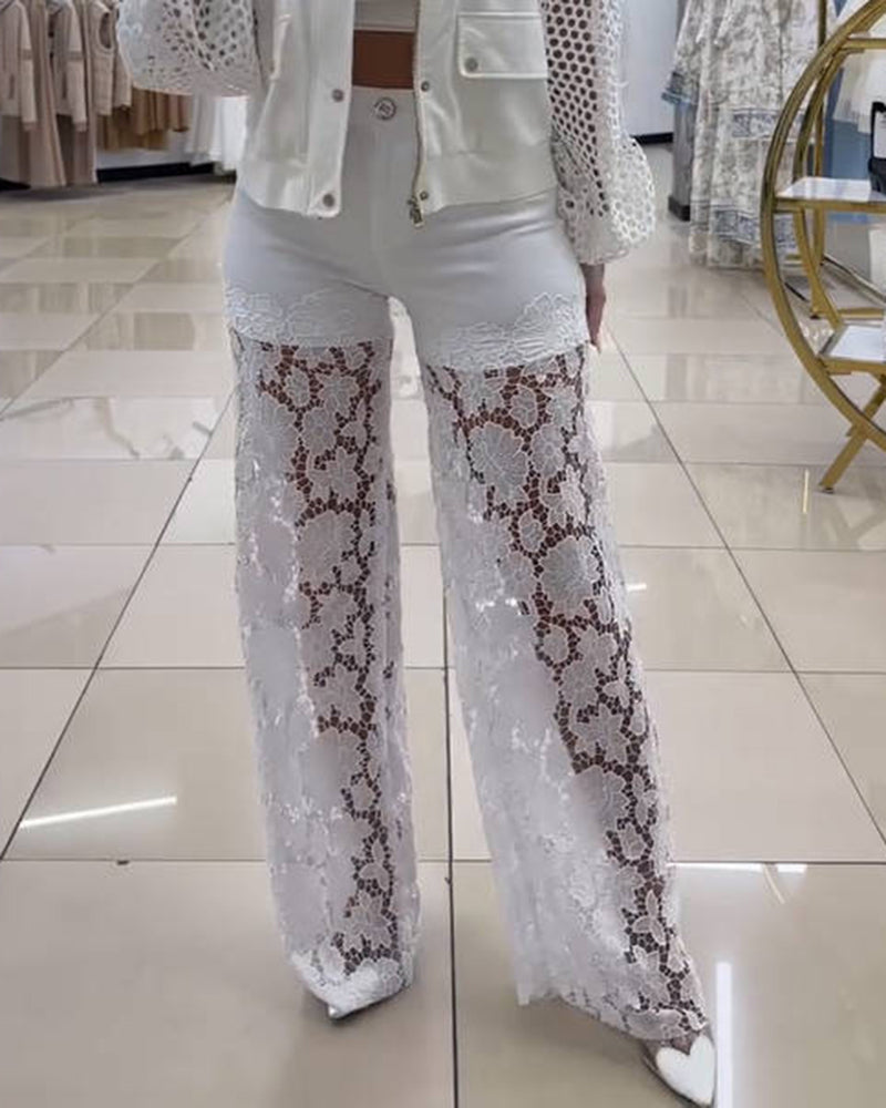 Laced Baby Blue Jeans