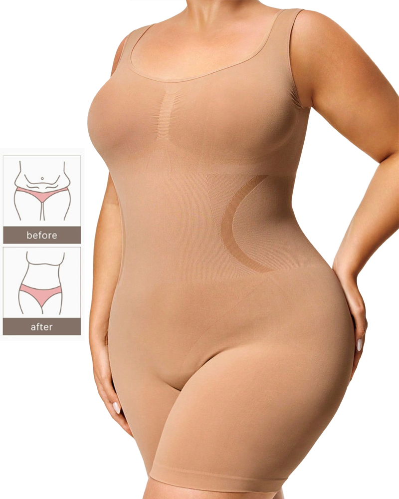 Plus Size Open Crotch Bodysuit With Tummy Control And Waist Shaping