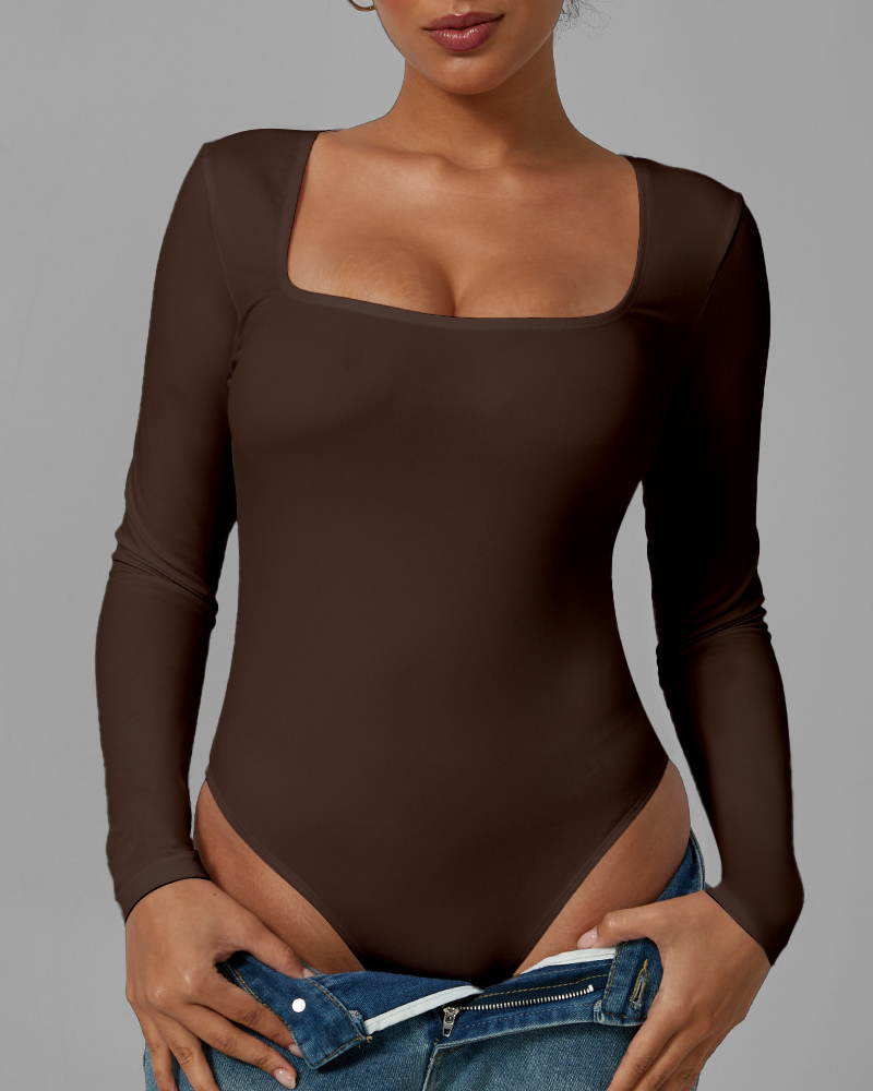 Square Neck High-Elastic Quick-Drying Sports Bodysuit