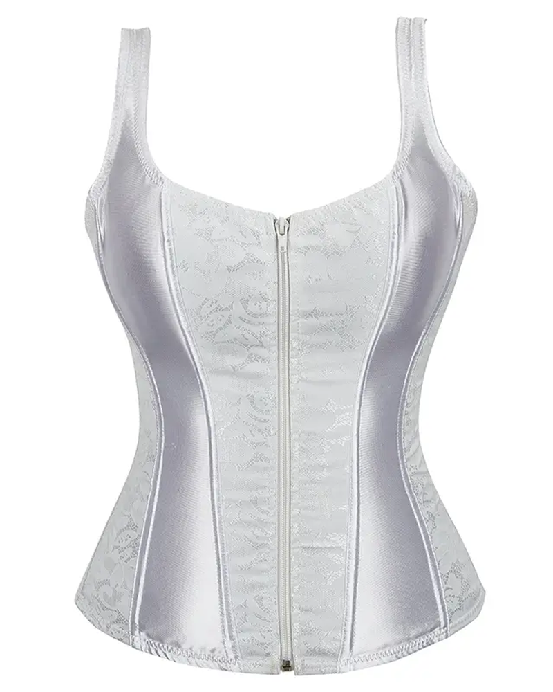 Lace Satin Zipper Shapewear