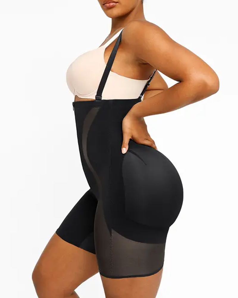 Tummy-Tightening Hip-Lifting Detachable Non-Slip Shoulder Straps High-Elastic Body-Shaping Pants