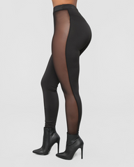 Mesh Panel High-Waist Slimming Yoga Leggings