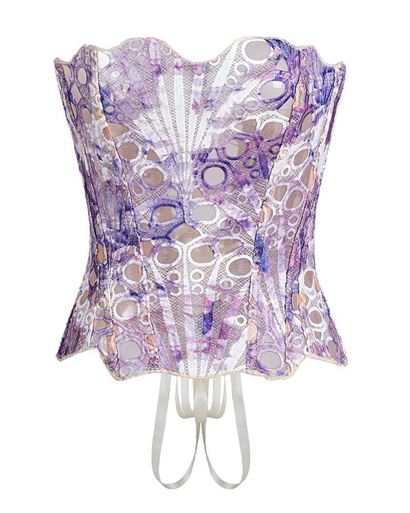 Royal-Style Breathable Openwork Lace Double-Layer Corset