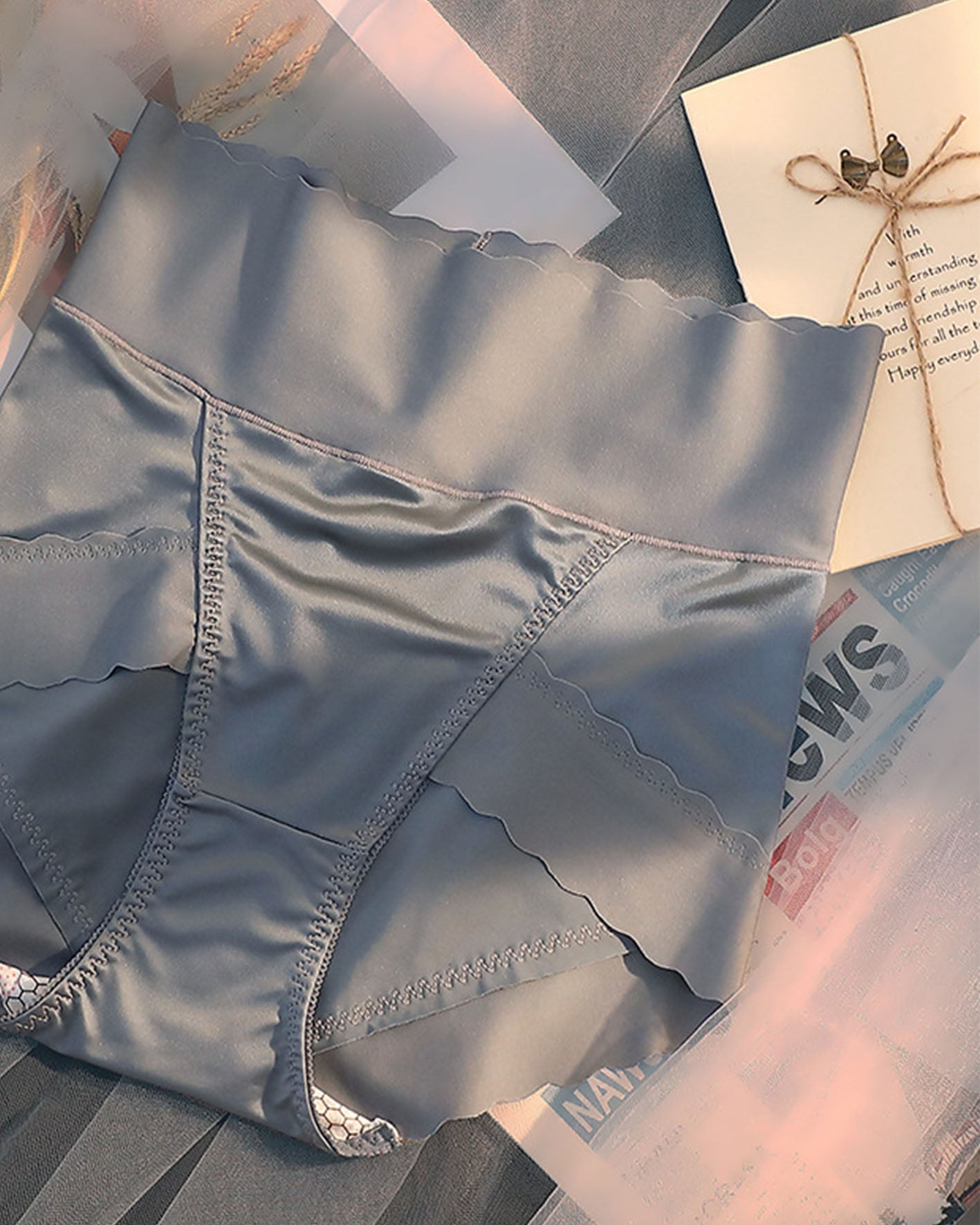 High-Waisted, Hip Lift Satin Fashion Panties