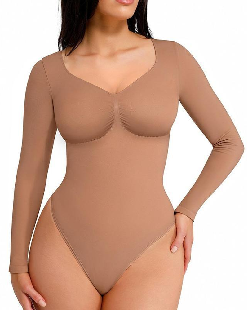 Slim-Fit V-Neck Seamless Body Shaping Bodysuit