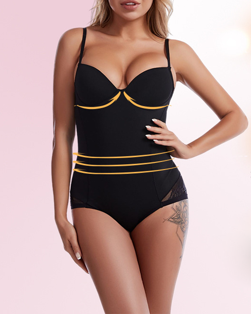 Lace Tummy Shaping Body Shaping Bra Deep V Body Shaping Bodysuit