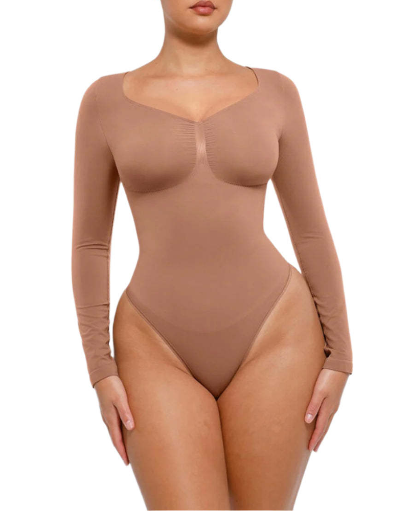 Slim-Fit V-Neck Seamless Body Shaping Bodysuit