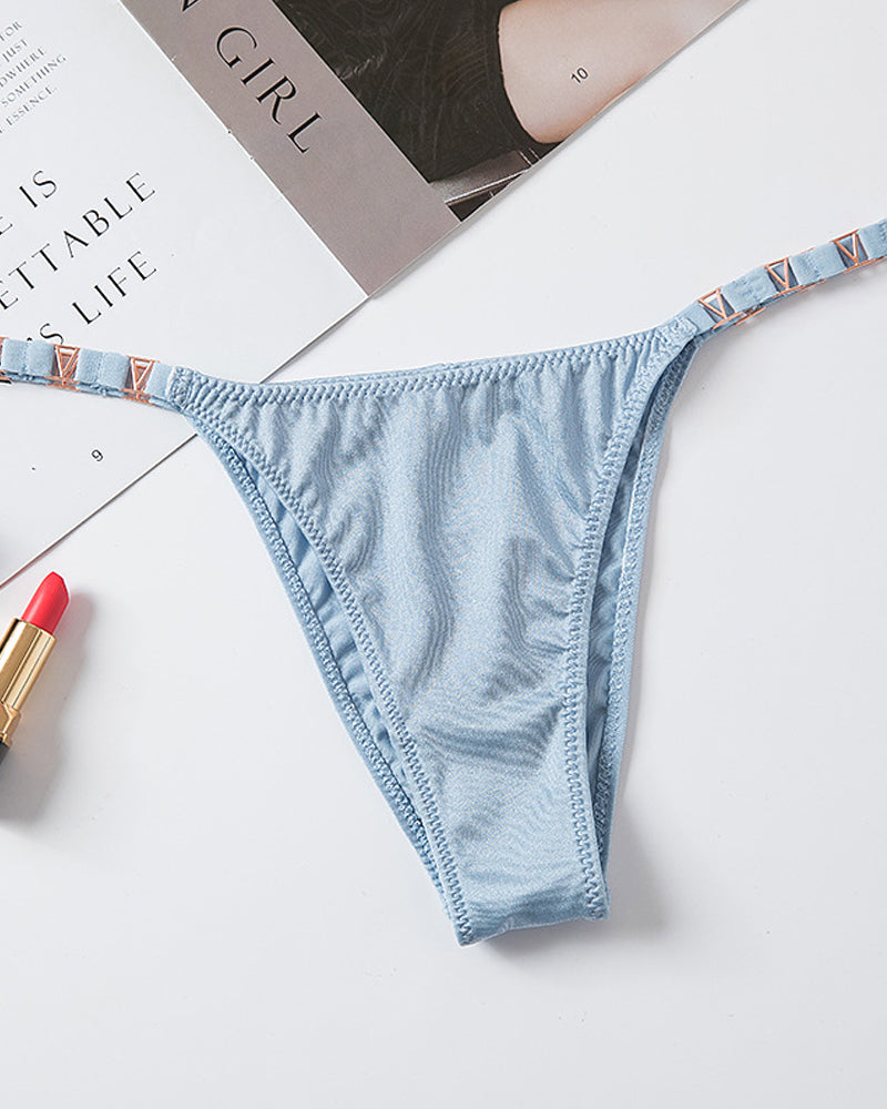 Sexy V-Shaped Metallic Ice Silk Panties