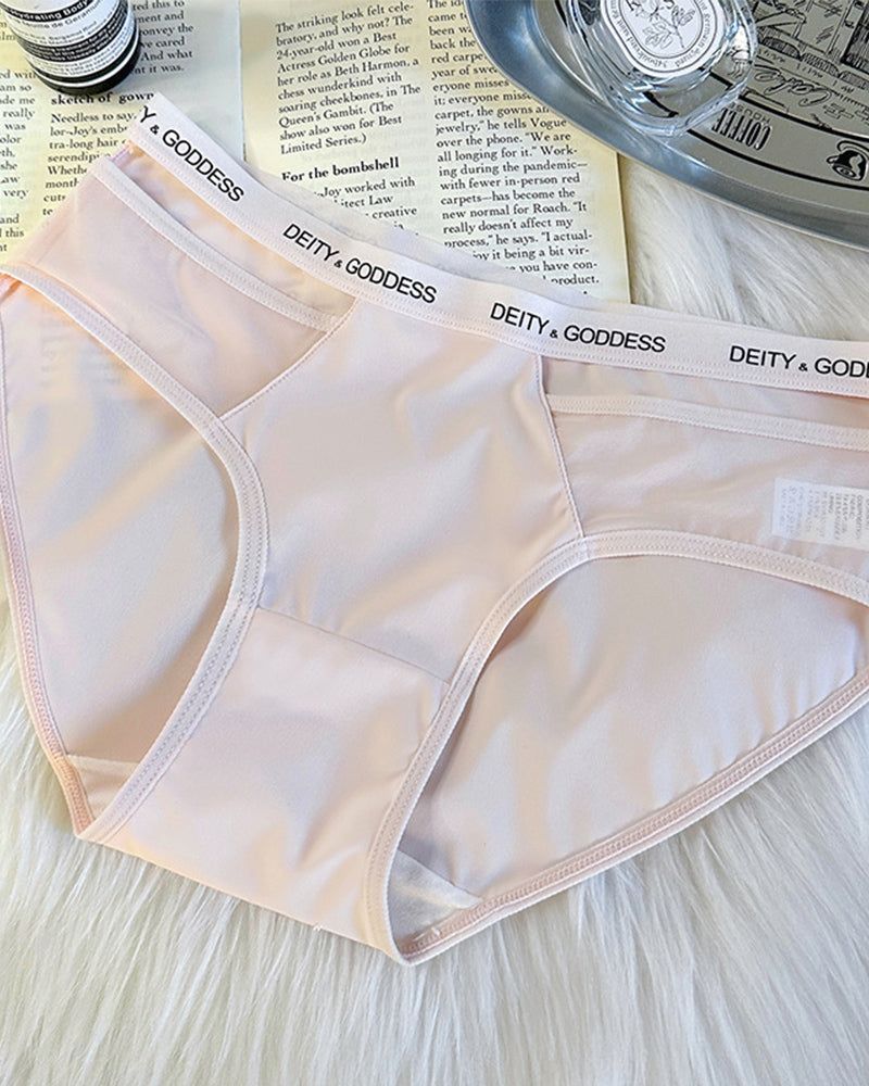 Lettering Sports Style Hip Lift Mid-Rise Briefs