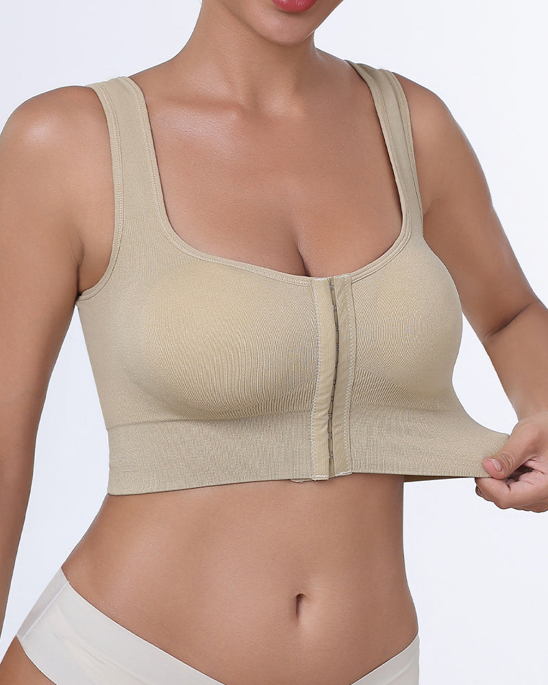 Front-Button Sports Bra Without Steel Ring For Women