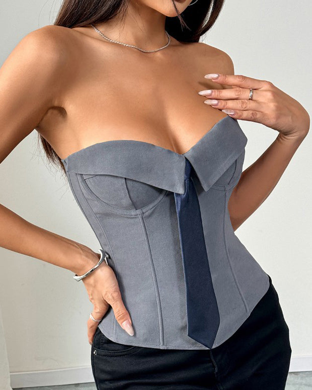 Bandeau Tie Slimming Corset Top