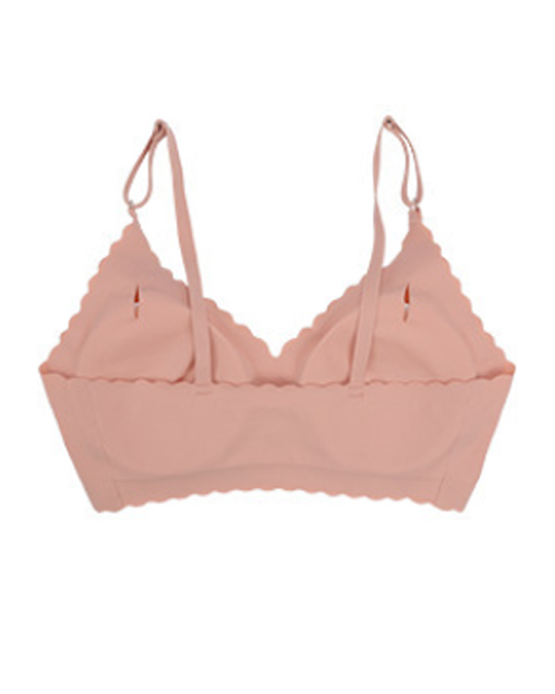 Seamless Ice Silk Wavy Edge Wire-Free Push-Up Bra