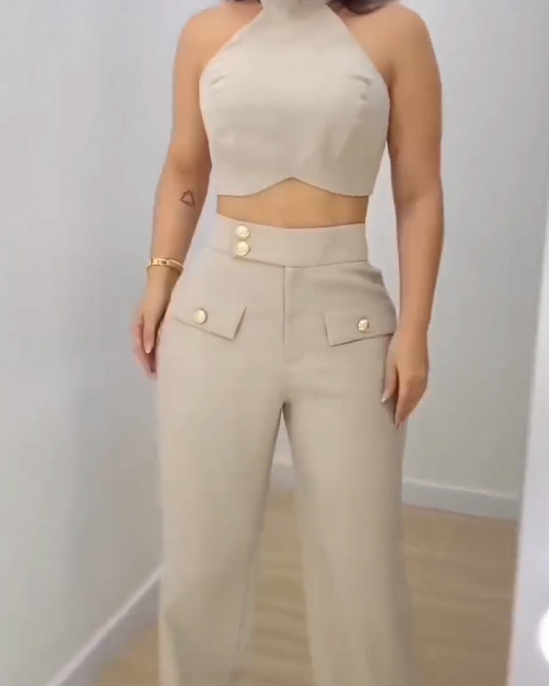 Loose Wide Leg Suit Pants