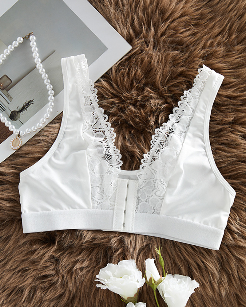 Valentine's Day Lace Front-Closure Bralette