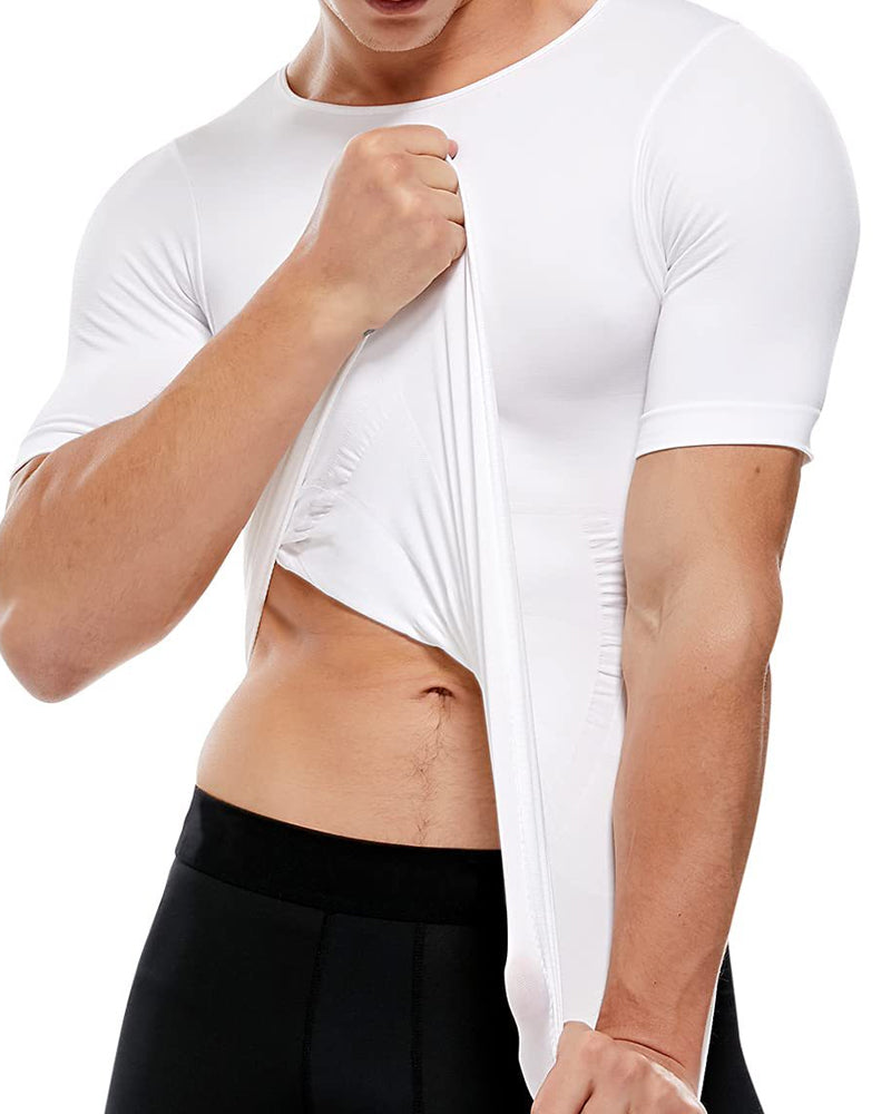 Men's Short-Sleeved Tummy Control Bottoming Body-Shaping Garment