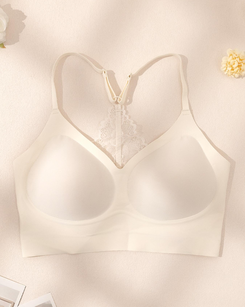 One-Piece Breathable And Comfortable Wire-Free Lace Bra