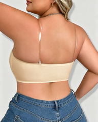 Front Closure Push-Up Non-Slip Removable Invisible Strap Seamless Bra