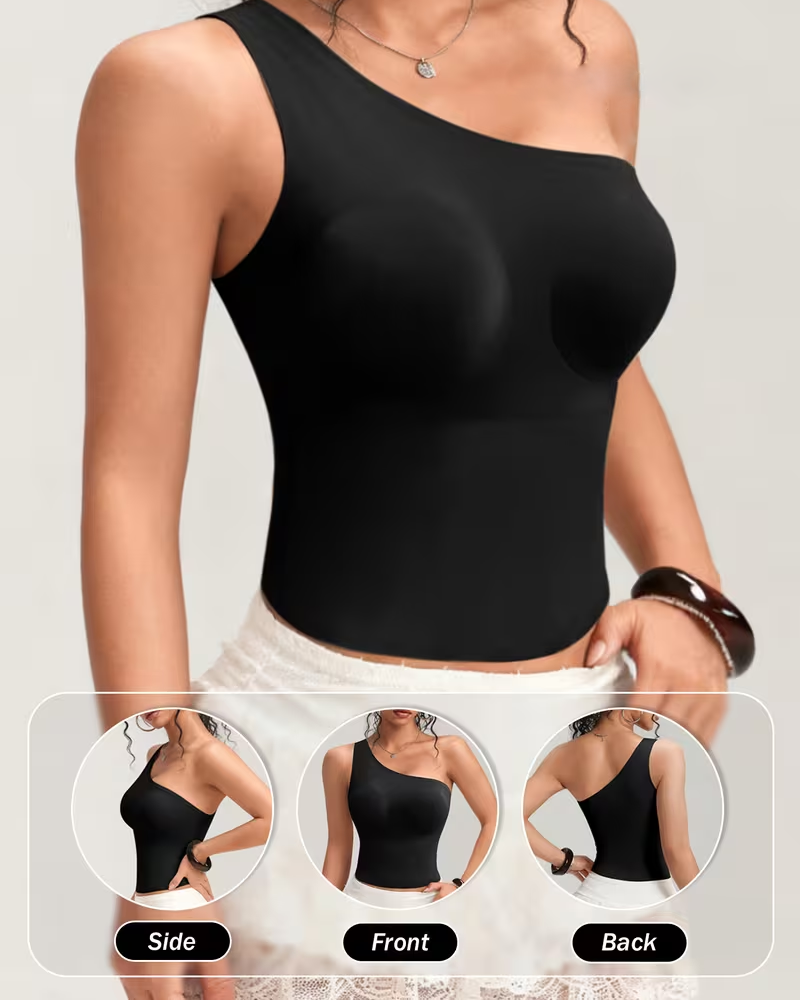 One-Shoulder Seamless Shaping Tank Top