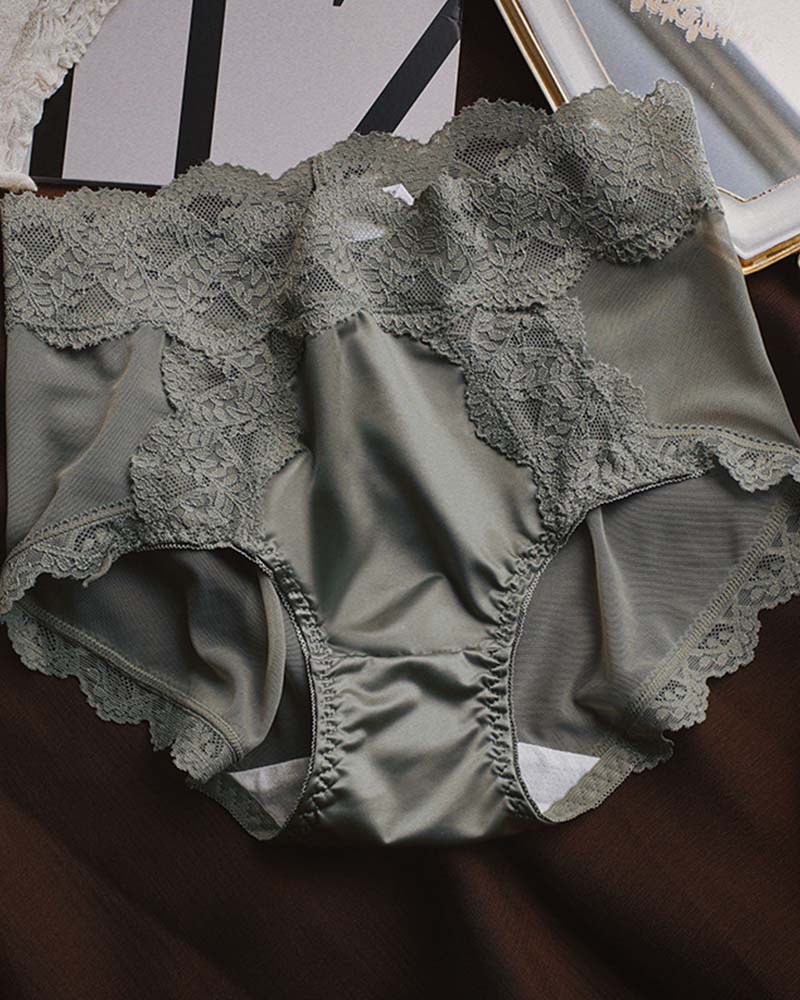 Women's Plus Size Underwear, Ladies Sexy Lace High Waisted Panties, Soft Full Breathable Briefs