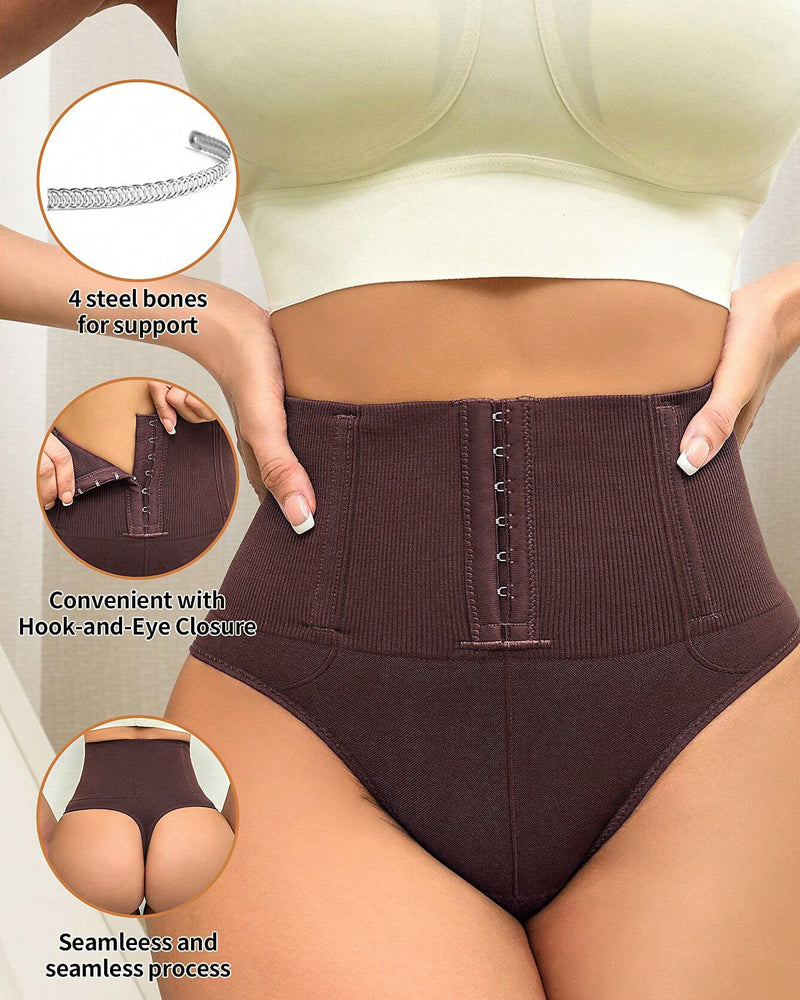 High Waist Seamless Single Breasted Shaping Thong