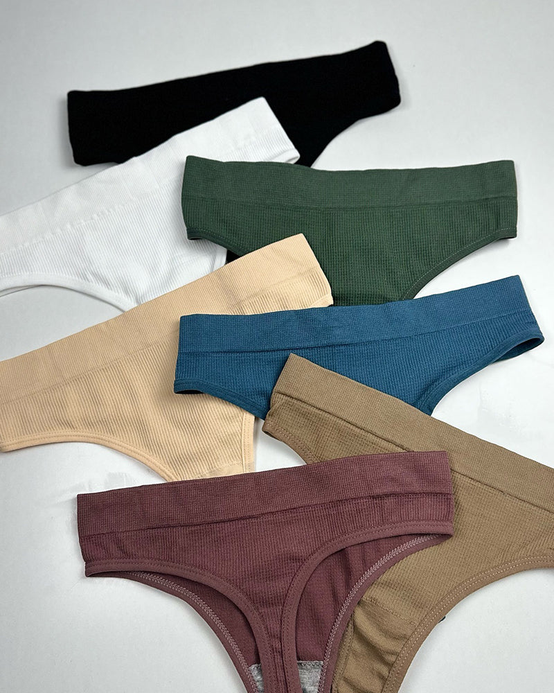 Seamless Ribbed Briefs Set