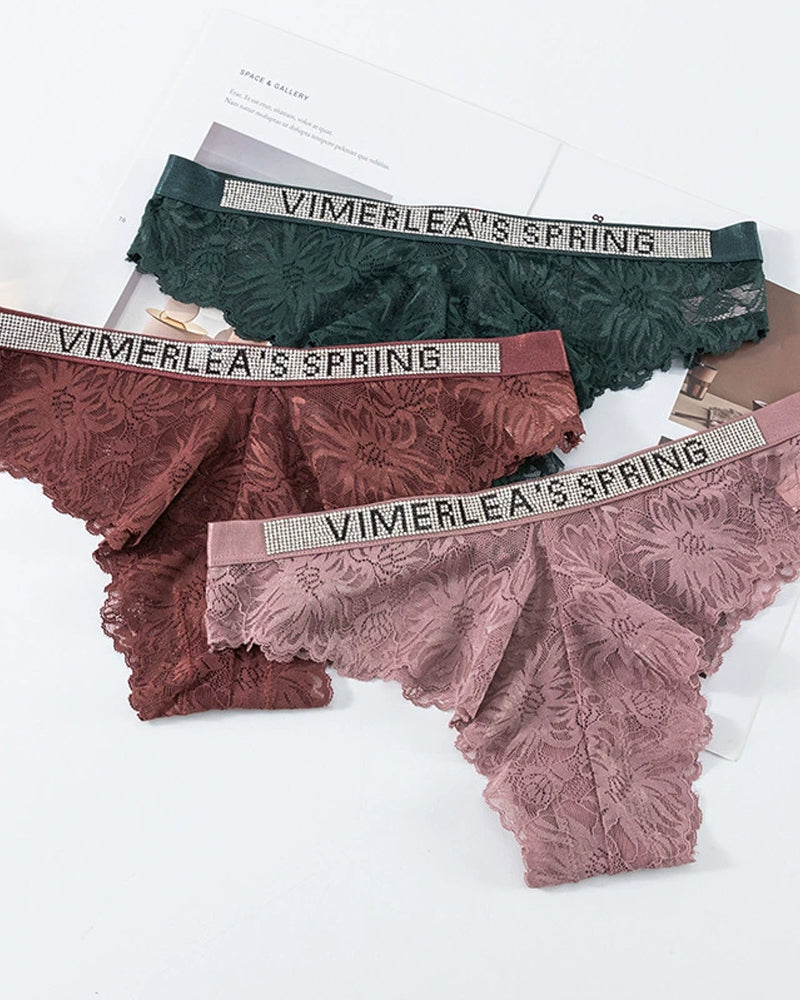 Sexy Rhinestone Waistband Panties