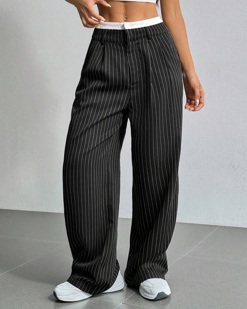Simple Drape Loose Straight Pants