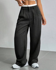 Simple Drape Loose Straight Pants
