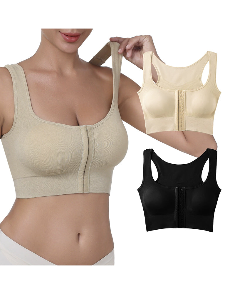 Front-Button Sports Bra Without Steel Ring For Women