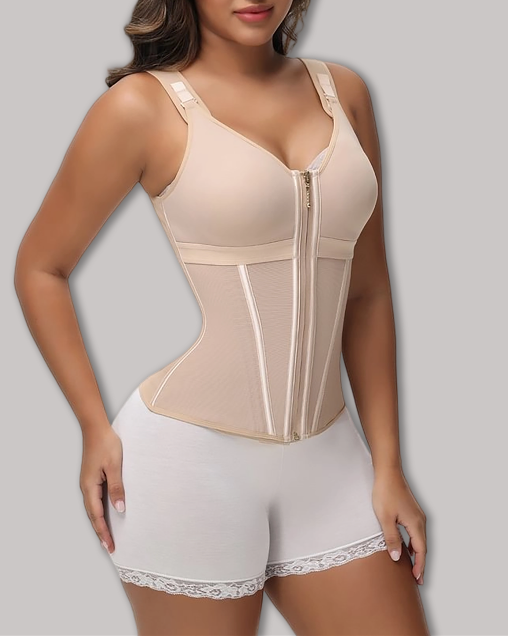 Extreme Latex Corset Waist Vest With Bra