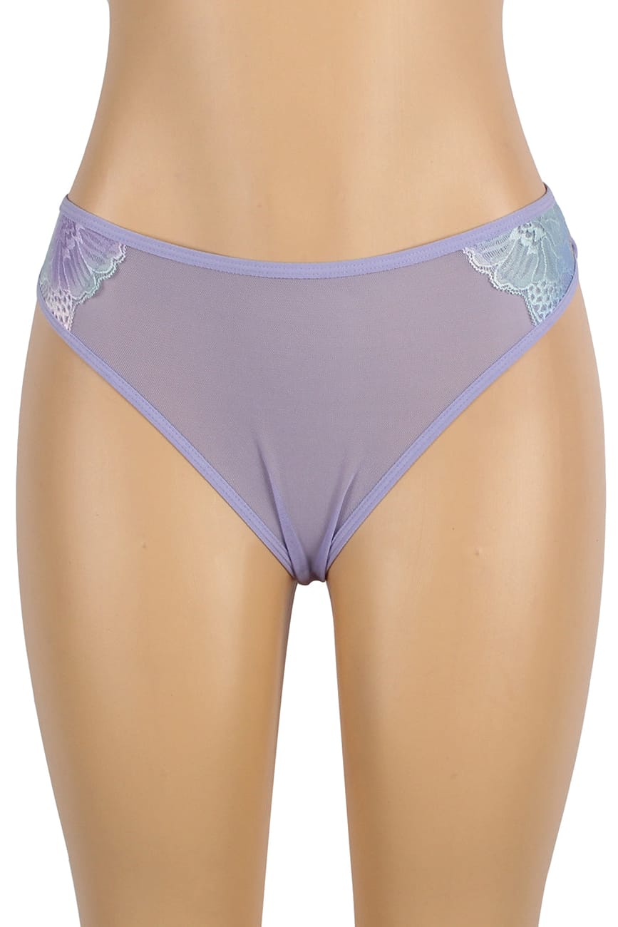 Purple Rainbow Floral Lace Babydoll