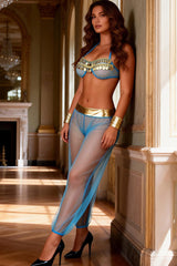 Blue Sexy Belly Dancer Bralette Lingerie Set