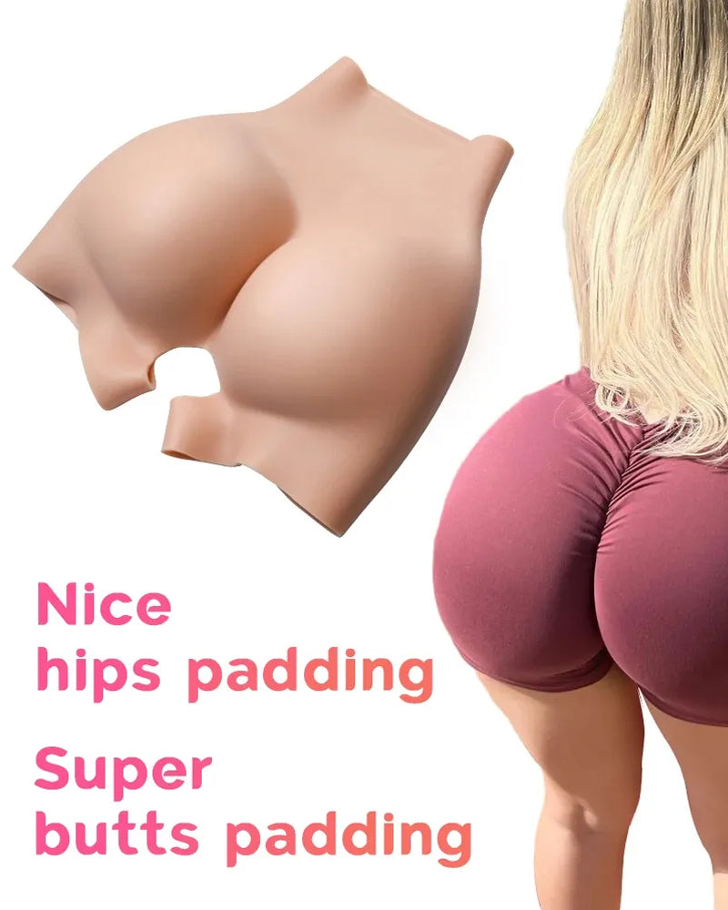 Women's Sexy Silicone Fake Butt Big Hip Enhancer Pads Shapewear Panties Open Crotch Silicone Body Shaper Pants with Three-Year Service Life