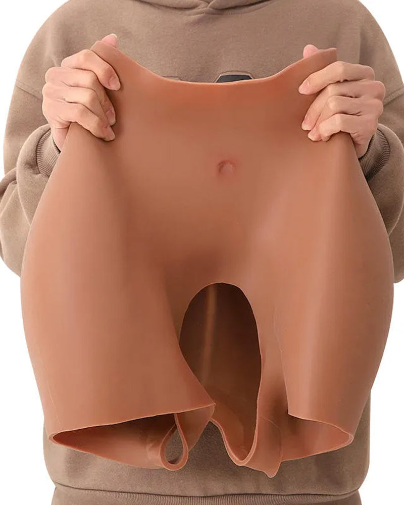Women's Sexy Silicone Fake Butt Big Hip Enhancer Pads Shapewear Panties Open Crotch Silicone Body Shaper Pants with Three-Year Service Life