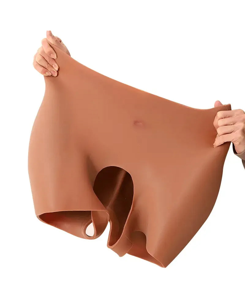 Women's Sexy Silicone Fake Butt Big Hip Enhancer Pads Shapewear Panties Open Crotch Silicone Body Shaper Pants with Three-Year Service Life