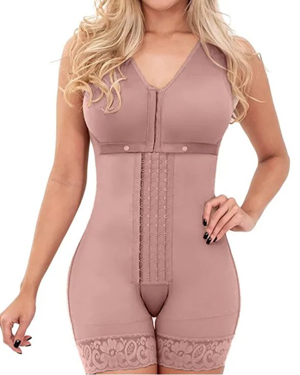 Compress Shapewear For Women Hook And Eye Closure Adjustable Breast Support Tummy Control Bodysuit Bodyshaper