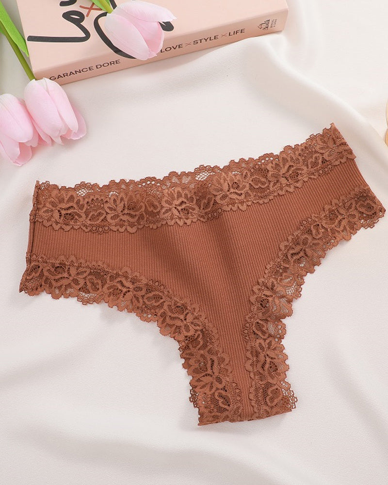 Sexy mid-rise ribbed cotton briefs