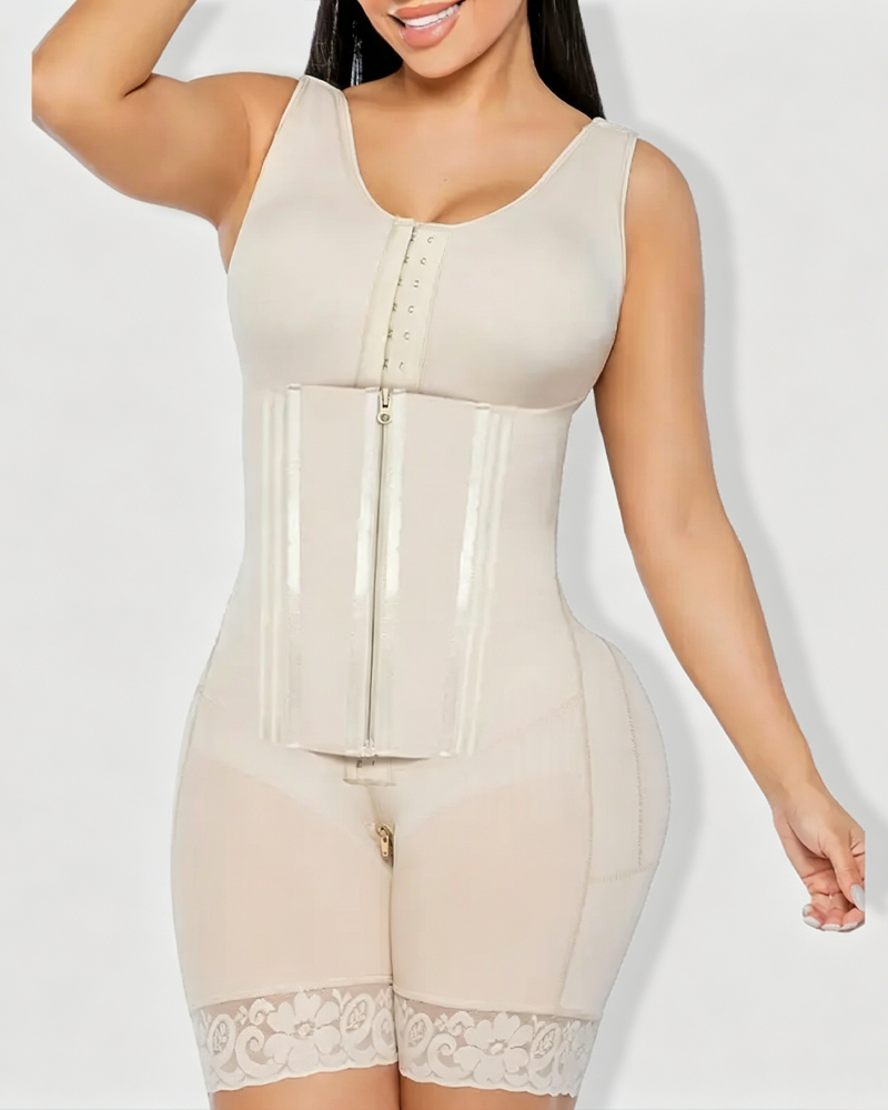 Seamless Double Layer Tummy Control Butt Lifter Shaper with Built-in Bra