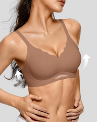 Jelly Soft Seamless Wireless Push-Up Wave V-Neck Bra