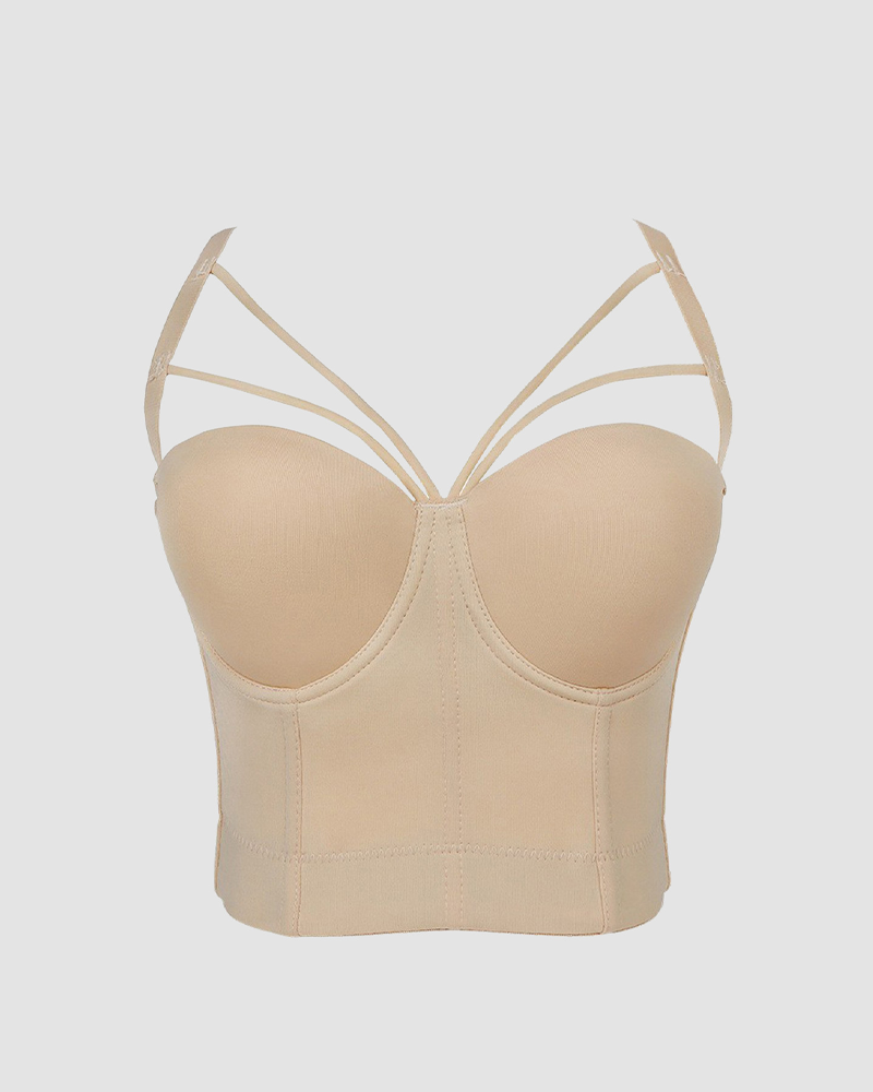Spaghetti Strap Underwire Shaping Bra With Beautiful Back