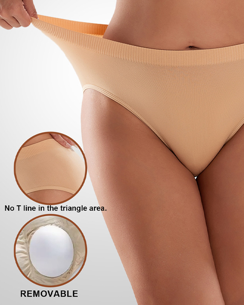 Stretchy Breathable Padded Hip Enhancer Thong Underwear