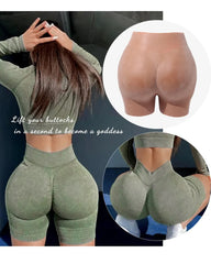 Women's Sexy Silicone Fake Butt Big Hip Enhancer Pads Shapewear Panties Open Crotch Silicone Body Shaper Pants with Three-Year Service Life