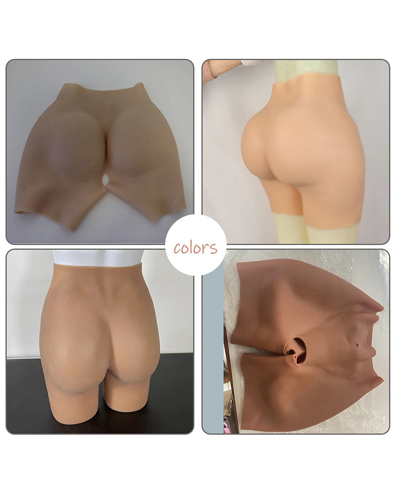 Women's Sexy Silicone Fake Butt Big Hip Enhancer Pads Shapewear Panties Open Crotch Silicone Body Shaper Pants with Three-Year Service Life